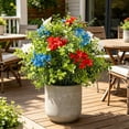 thumbnail image 4 of CaraMart Independence Day Plastic Patriotic Small Hydrangea Potted Plant for Outdoor, 4 of 9