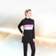 thumbnail image 5 of EeaseMX Traje de baño deportivo de dos piezas de manga larga para mujer, ideal para playa, surf y natación (negro con rosa y verde, talla S, colores aleatorios en el centro)., 5 of 8