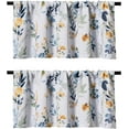 thumbnail image 2 of 2 Pack Blackout Window Valance, 18 Inches Long Kitchen Window Curtains Over Sink Rod Pocket Pattern Valance for Bathroom Bedroom Living Room, Yellow & Grey, 2 of 6