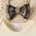 thumbnail image 6 of Sgkm Infant Girl Outfits Ribbed Print Baby Girl Clothes Breathable Letter Pattern Romper Top Set with Skirts Shorts Birthday Outfit, 6 of 9