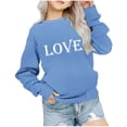 thumbnail image 2 of Milgrthf Chandail en Molleton Graphique Lettre de la Saint-Valentin pour Filles Mignon Manches Longues Col Rond Chandail Bleu 7 Ans, 2 of 7