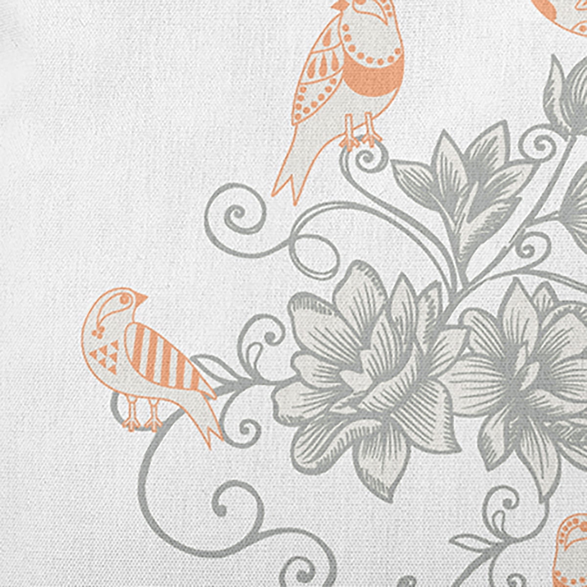 26" x 26" Simply Daisy Birds And Flowers Polyester Accent Pillow, Coral Qty 1