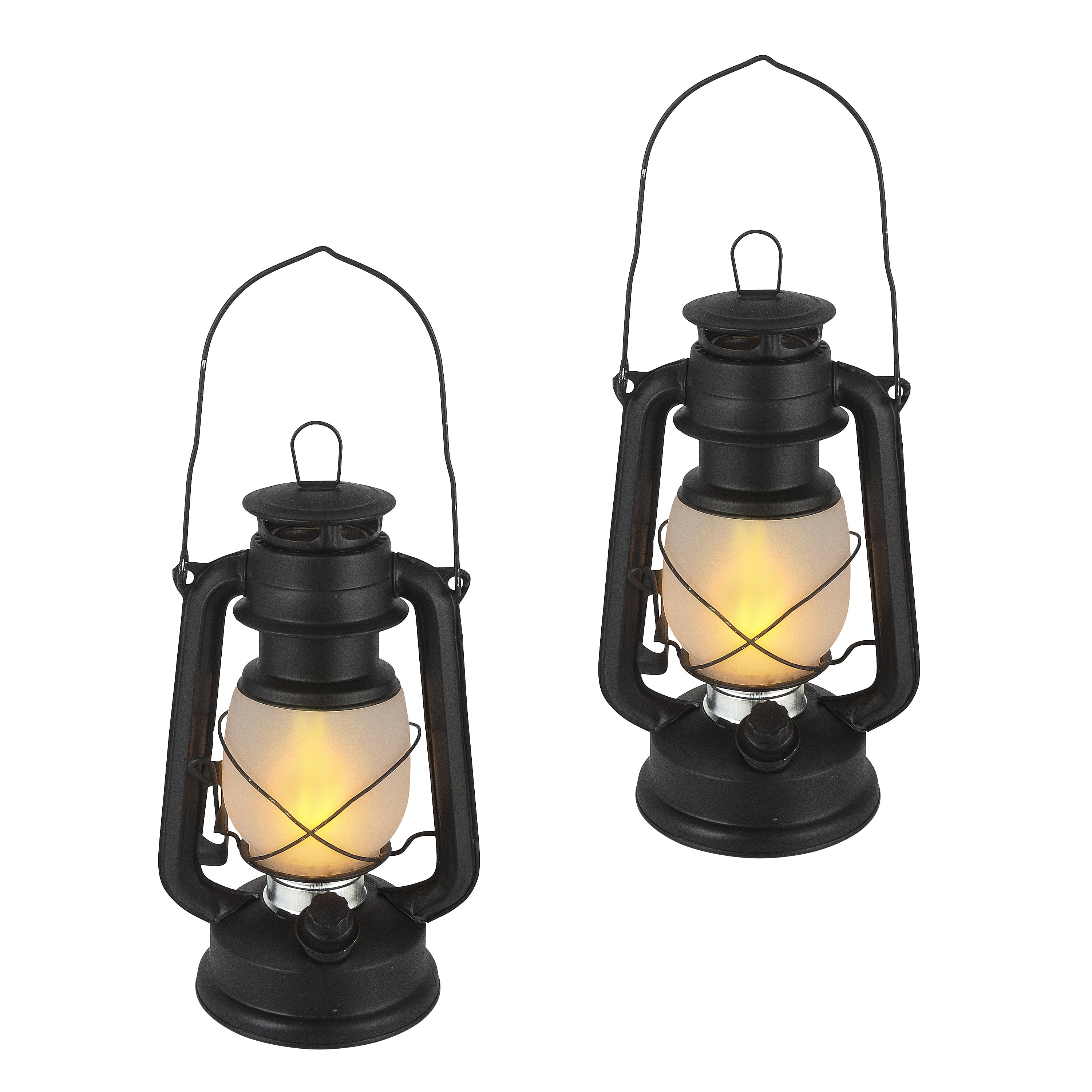 9.5Inch Tall Black HurricaneStyle Camping Lantern with FireGlow™ and