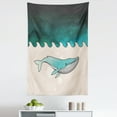 thumbnail image 1 of Whale Tapestry, Fish Swimming in the Ocean Pattern Underwater Submarine Illustration, Fabric Wall Hanging Decor for Bedroom Living Room Dorm, 5 Sizes, Petrol Blue Turquoise, by Ambesonne, 1 of 1