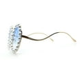 thumbnail image 6 of Womens Pearl Bling Round Circle Oversized Metal Rim Wave Arm Sunglasses Gold - Blue, 6 of 8