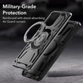 thumbnail image 2 of for Motorola Edge 50 Ultra/Moto X50 Ultra  Case with 360° Ring Kickstand, Dual Layer Military Grade Heavy Duty Shockproof Protection Phone Case Cover for Motorola Edge 50 Ultra. SHJ-Black, 2 of 7