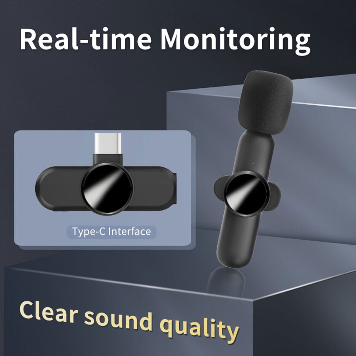Mini Lavalier Microphone Wireless Audio Video Recording Mic For Android / iphone