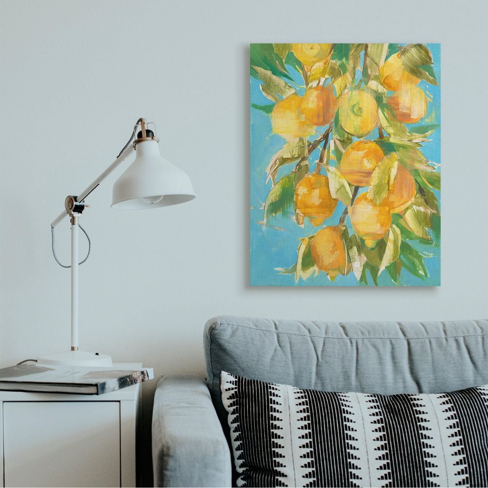 Stupell Industries Ripe Lemon Tree Distortion Yellow Blue Green Canvas Wall Art Design by Third and Wall, 30" x 40"