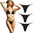 thumbnail image 1 of Strings en Coton pour Femmes Sexy Sans Couture g-String Culottes Lot de 3, 1 of 8