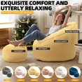 thumbnail image 3 of DEALTOPS Bean Bag Sofa Chair with Footrest, Foam-Filled Comfy Lounge Chair for Living Room, Bedroom, Dorm & Nursery, Yellow, 3 of 7