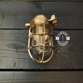 thumbnail image 5 of Vintage Heavy Brass Metal Antique Victorian Marine Style Swan Neck Wall Mount Outdoor & Indoor Light Fixture, 5 of 10