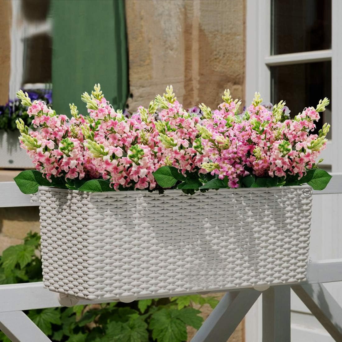 Artificial Fake Flowers Silk Plastic Plant Arrangement for Home Indoor Outdoor Garden Wedding Table Vase Decorations Faux Snapdragon Flower,3 Bouquets (Pink)