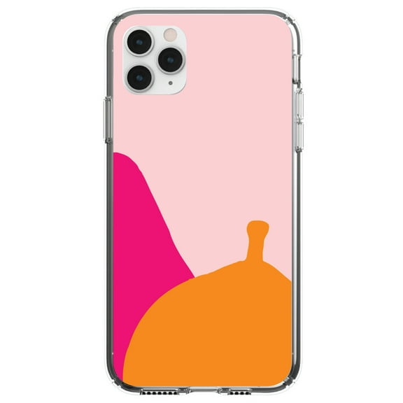 DistinctInk Clear Shockproof Hybrid Case for iPhone 12 / 12 PRO (6.1" Screen) - TPU Bumper, Acrylic Back, Tempered Glass Screen Protector - Summer Vibes Bold Flower Blue Orange Pink