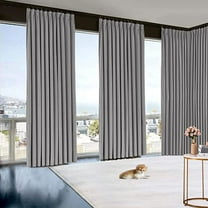 Amay Blackout Double Pinch Pleat Curtain Panel Dark Grey 50"W x 84"L- 1Panel