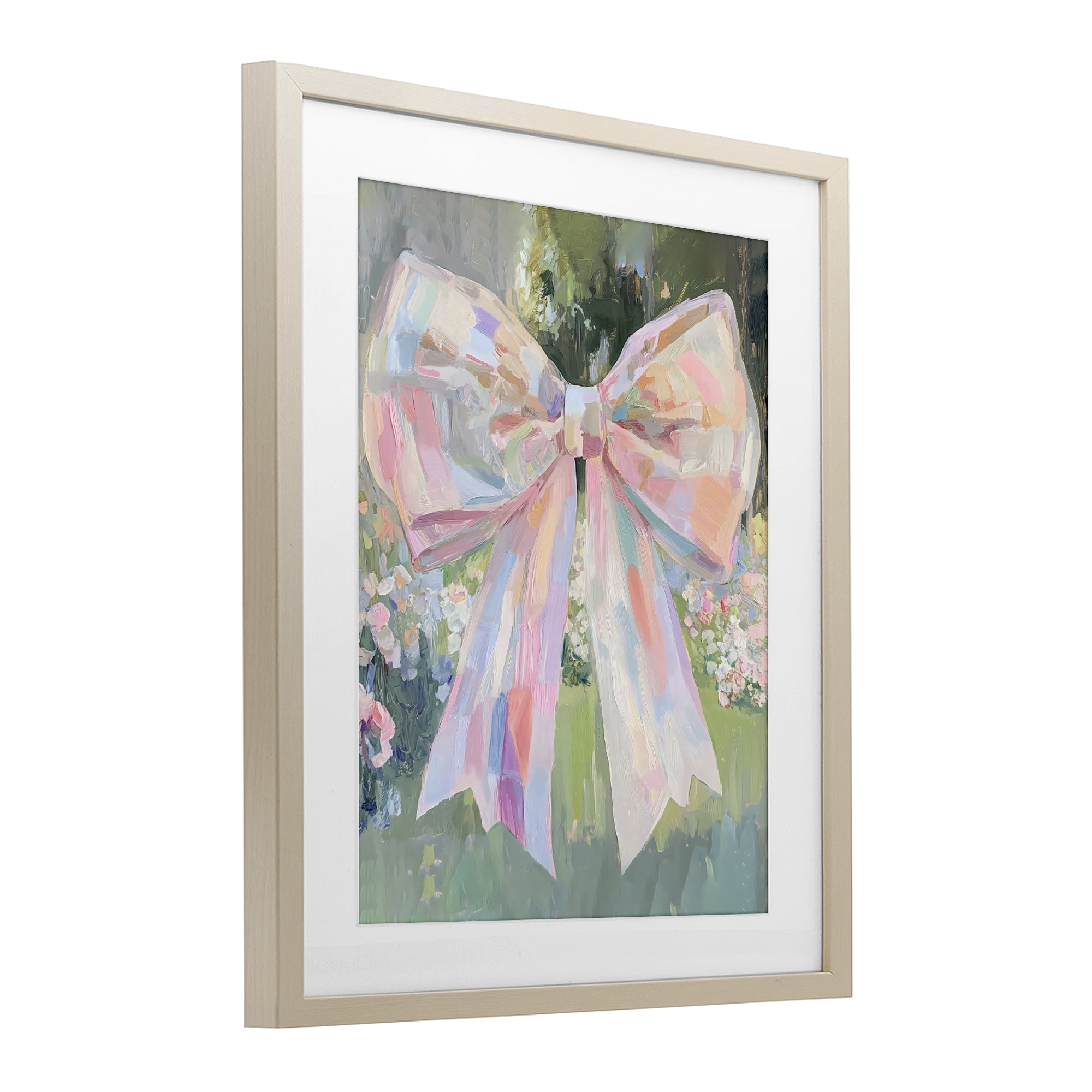 Stupell Industries Iridescent Pink Bow in Garden Birch Framed Print Under Glass, design by The Prints Vibe