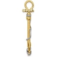 thumbnail image 2 of 14K Yellow Gold w/Rhodium 3-D Large Anchor w/Rope and Shackle Bail Charm - 48mm, 2 of 7