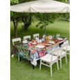 thumbnail image 3 of Outdoor Tablecloth with Umbrella Hole and Zipper, Christmas Rectangle Table Cloth 60x120 Inch Waterproof Tablecloth, Winter Farmhouse Xmas Tree Dogs Red Truck Picnic Table Cover for Patio Camping, 3 of 7