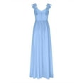 thumbnail image 4 of Women Evening Dresses Woman Wedding Dresses 2024 V-Neck Maxi Dress with Embellished Straps Sleeveless Solid Color Evening Dress for Weddings and Parties, 4 of 5
