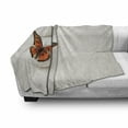 thumbnail image 3 of Spa Soft Flannel Fleece Throw Blanket, Plain Pattern with Butterfly and Rocks Wellness Purity Healing Serenity Bohemian, Cozy Plush for Indoor and Outdoor Use, 60" x 80", White Orange, by Ambesonne, 3 of 6