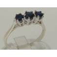 thumbnail image 2 of LBG 925 Sterling Silver Sapphire ring Womens Anniversary Ring - Size 11.75, 2 of 6