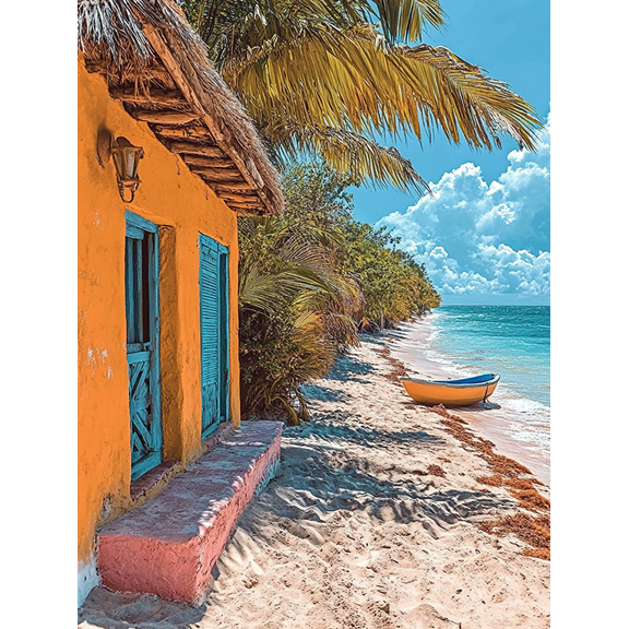 Tropical Beach House Canvas Wall ArtPerfect for Living RoomBathroomKitchenOffice Decor
