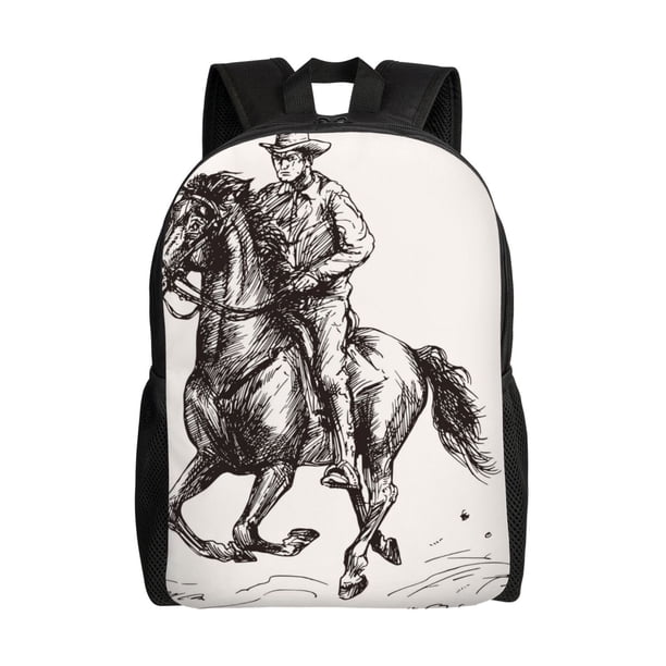 Fotbe Cowboy Ride A Horse Mochila de Viaje para Laptop, Mochila Ejecutiva Delgada y Resistente 15.6"