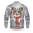 thumbnail image 2 of Playful Papillon Welcomes Winter Snowy Day with Cardinal Bird All Over Print 3D Baseball Jacket Pap Butterfly Dog Lover Bomber Jacket Softball - 12017, 2 of 6