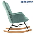 thumbnail image 4 of Fabric Upholstered Nursery Rocking Accent Chairs with High Backrest, Glider Rocker, Green, 4 of 7