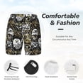 thumbnail image 3 of Gukieu Ink Graffiti Owl Print Men's Double Layer Sports Swim Trunks, Quick Dry Adjustable Waist Swim Shorts Swimwear-3X-Large, 3 of 6