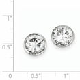 thumbnail image 2 of Beautiful Sterling Silver 9mm CZ Round Bezel Stud Earrings, 2 of 2