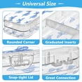 thumbnail image 4 of Plastic Pencil Box Large Capacity Pencil Boxes Clear Boxes with Snap-Tight Lid Stylish Office Supplies Storage Organizer Box Blue Bows Pattern, 4 of 7