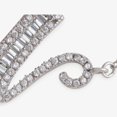 thumbnail image 3 of Silver Tone Initial Letter Pendant Necklace with Crystal Rhinestone Accents - One Size Fits Most, Silver-V, 3 of 6
