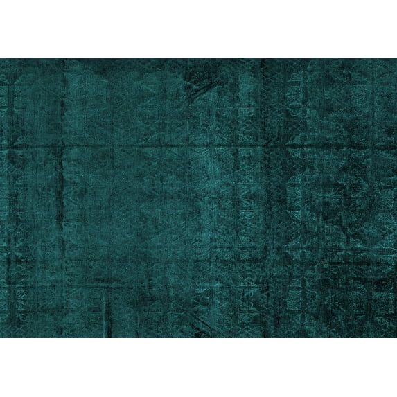 Ahgly Company Machine Washable Indoor Rectangle Abstract Turquoise Blue Modern Area Rugs, 2' x 3'