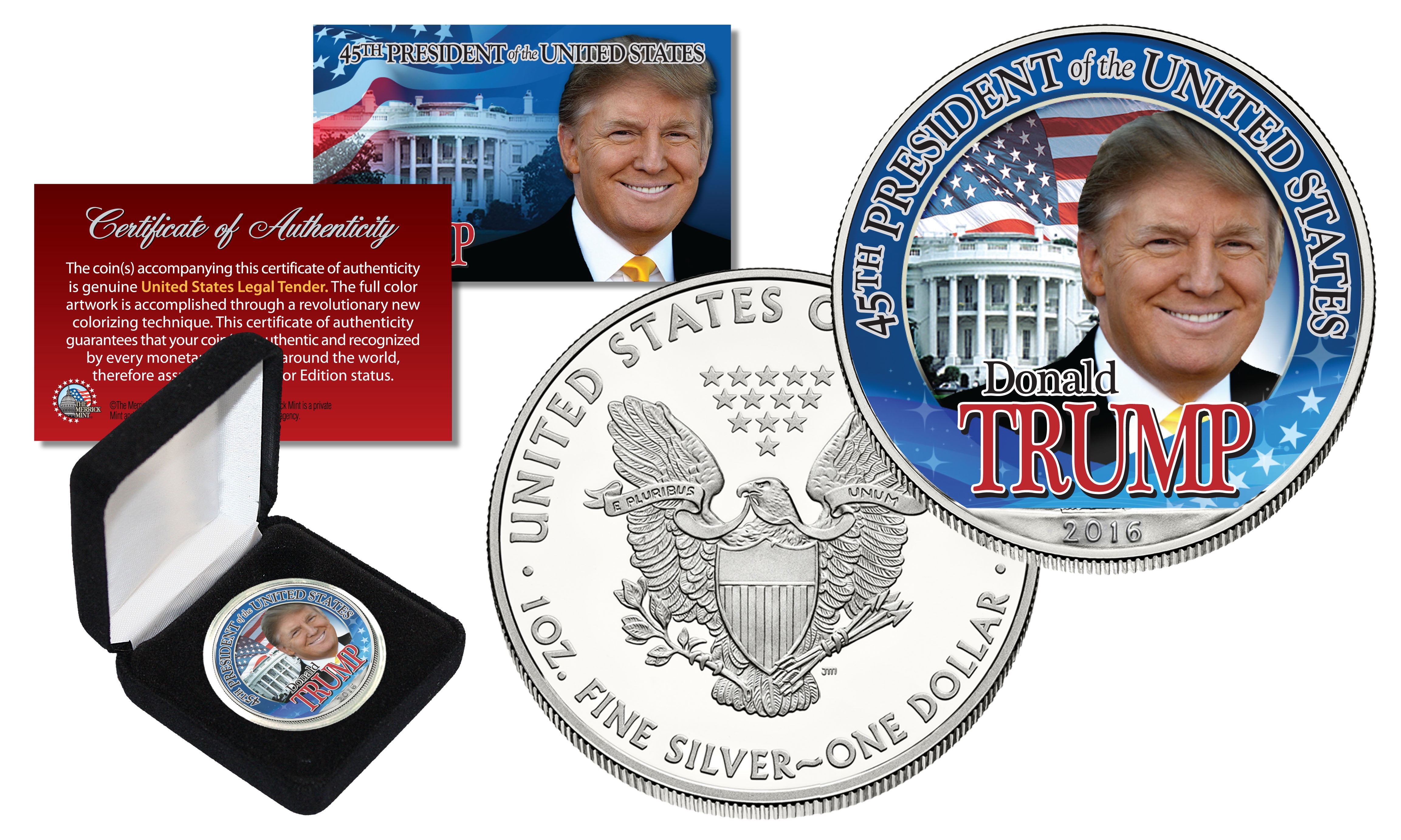 American Silver Eagle 1oz President Donald Trump .999 Silver Dollar Coin 