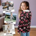 thumbnail image 5 of FKELYI Kids Hoddies Full Zipper Hooded Sweatshirt Snowflake Pink Bow Print Boys Girls Fall Top Hoodie Cosy Breathable Winter Streetwear with 2 Pockets, M, 5 of 6