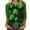 D#Green, variant on Saint Patricks Day Outfit Women 3/4 Sleeve Crew Neck Raglan Tee Shamrock Clover Shirt Loose Fit Soft Tops Green Irish Blouse