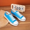 thumbnail image 5 of Womens Classic Canvas Shoes Low Top Lace up Fashion Casual Sneakers Turquoise, 5 of 7