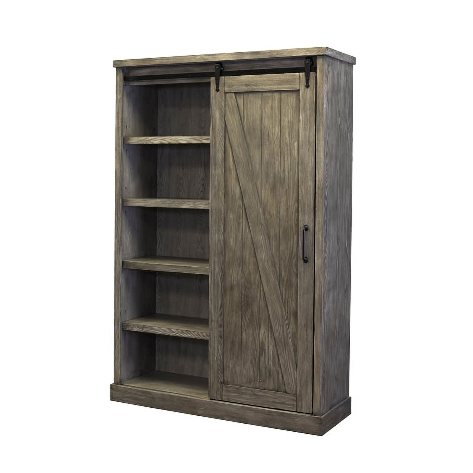 Martin Furniture Avondale 5 Shelf Bookcase in Gray and Weathered Oak