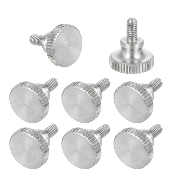 Uxcell M3x5mm Knurled Thumb Screws, 304 Stainless Steel Diamond Head Thumb Screws Metric Knurled Head Bolts with Shoulder Grip Knobs Hand Tighten Thread Fasteners, 11mm Dia. 8 Pcs