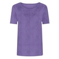 thumbnail image 4 of fatyb Tops for Women Short Sleeve Casual Knitted T-Shirts Solid Color Summer Womens Crewneck Blouses, 4 of 5
