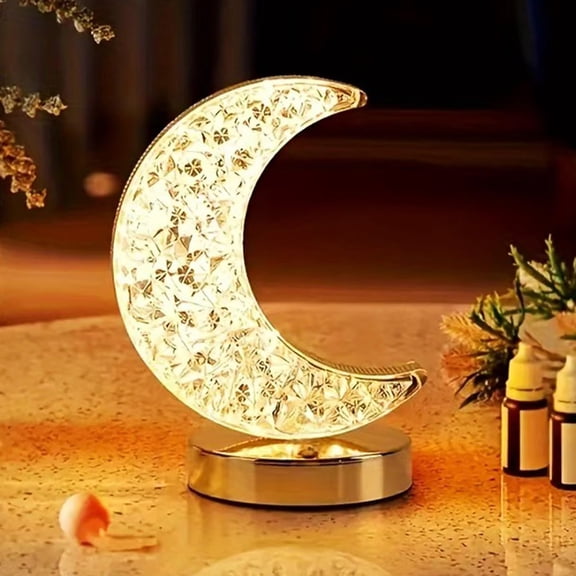 Moon Lamp, 3 Colors Stepless Dimmable Table Lamp, Touch Control Moon Light, USB Rechargeable Beside Lamp, Cute Night Light for Bedroom Living Room Home Decor (Moon)
