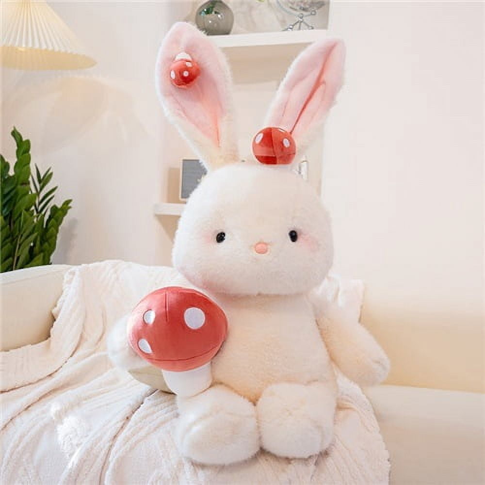 Cute White Rabbit Stuffed Animal,15.7 Inch White Rabbit Pillow Plush Toy,White Rabbit Plushie Pillow Toys Doll Decorative Throw Pillows for Kids Boys Girls Birthday Xmas Gift