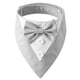thumbnail image 1 of Bandana de boda para perro, collar para perro con pajarita, disfraz de cumpleaños, esmoquin ajustable para fiesta de mascotas, rayas grises, 1 of 5