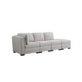 thumbnail image 2 of BenJara Goz 112 Inch Reversible 3 Seater Sectional Sofa With Ottoman, Gray Linen-Color:Gray,Material:Linen, 2 of 4