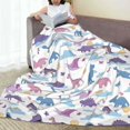 thumbnail image 6 of Pofeuu Dinosaur Print Ultra-Soft Micro Fleece Blanket,for Bed Or Sofa,All Season Throw Blankets Flannel Blanket-50"x40", 6 of 7