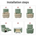 thumbnail image 3 of 4 Pieces/set Recliner Sofa Cover for Living Room Elastic Reclining Chair Cover Furniture Protector Relax Slipcover, 3 of 5