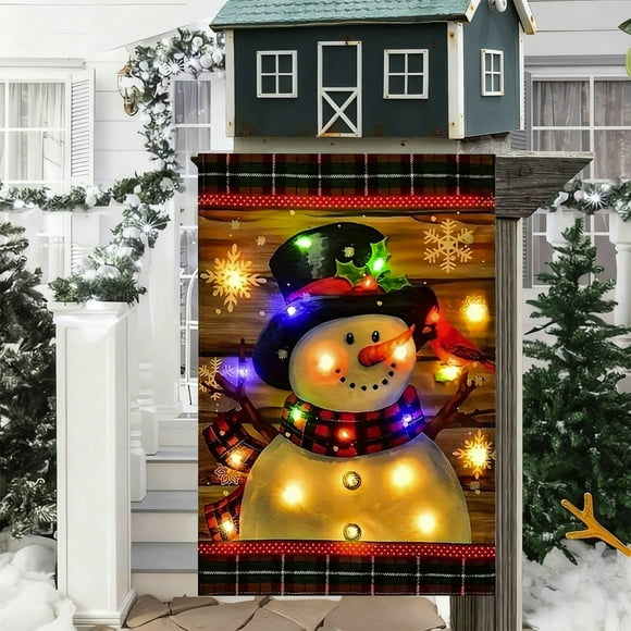 PEONAVET Polyester Flags Christmas Flag Double Sided Christmas Garden Flag Outdoor Yard Decoration Festive Christmas Decoration