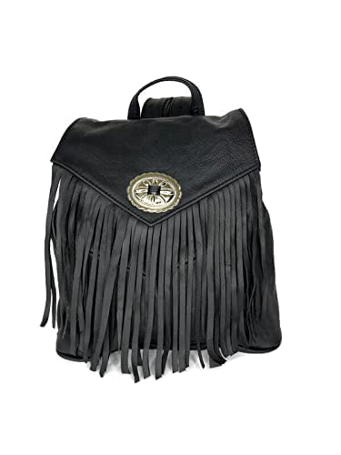 Women Ladies Tassel Fringe Leather Travel Satchel Backpack School Rucksack Bag 