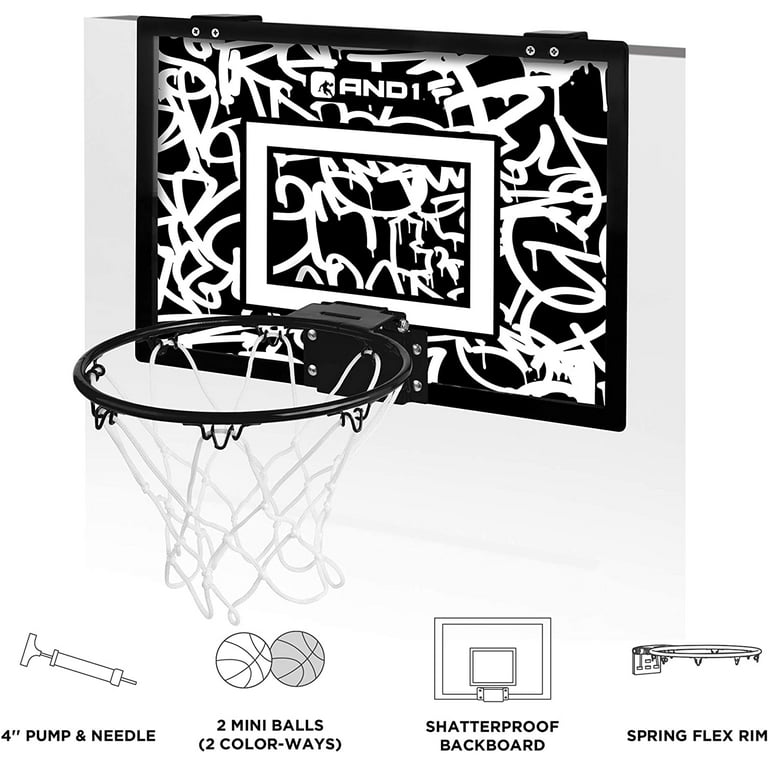 BLACK Mini Basketball Hoop Set Black Backboard Hoop Chain 
