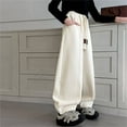 thumbnail image 3 of KAUOD Wide Leg Baggy Harem Pants for Boys Girls Toddler Kids Casual Solid Plain Cotton Drawstring Trousers with Pockets, 3 of 4